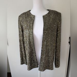 Elegant Alex Evenings Black and Sparkling Gold Jacket